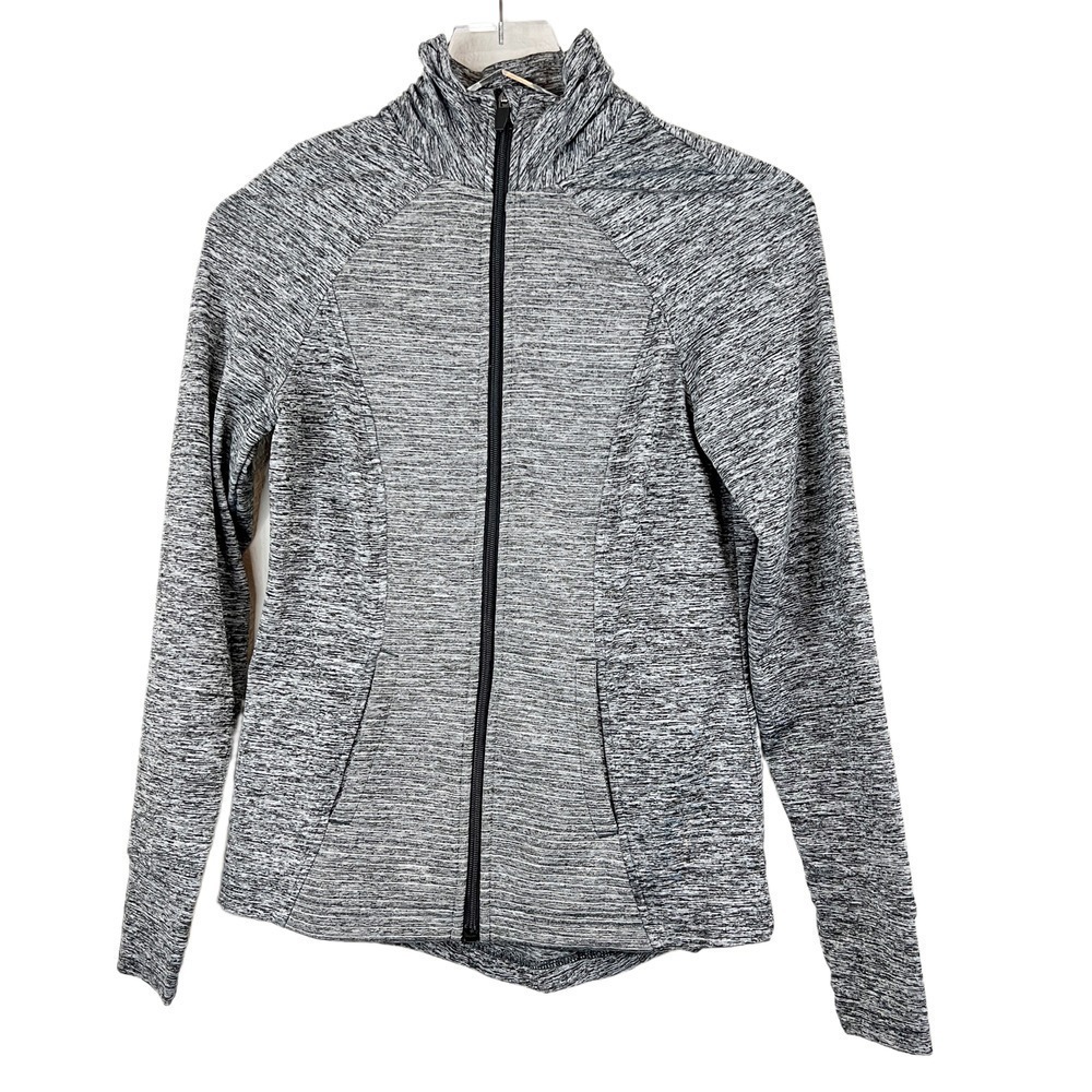 Avia Womens Gray Marled Full Zip‎ Track Running Athletic Jacket Size XS